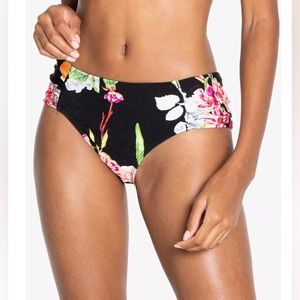 Rachel Roy Floral print Black, Pink & Red bikini bottom Size XS NWT